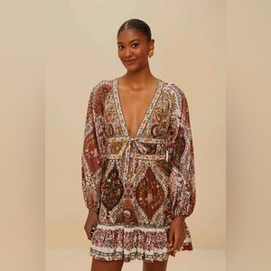 FARM RIO Multicolor Romantic Nature Mini Dress